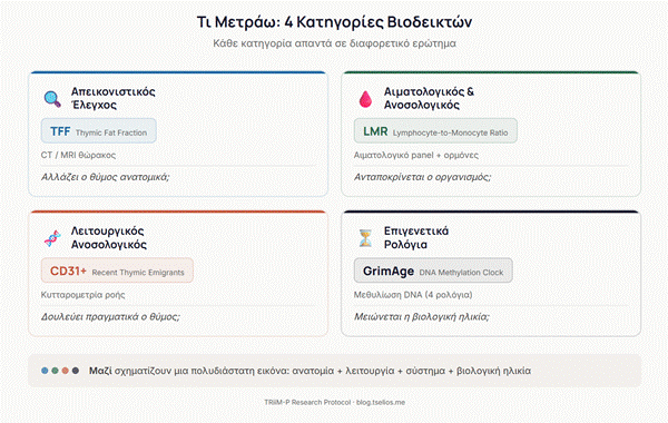TRiiM-P: Τι Μετράω και Πώς Ξεκίνησαν Όλα 3 TRiiM-P βιοδείκτες 4 κατηγορίες μέτρησης